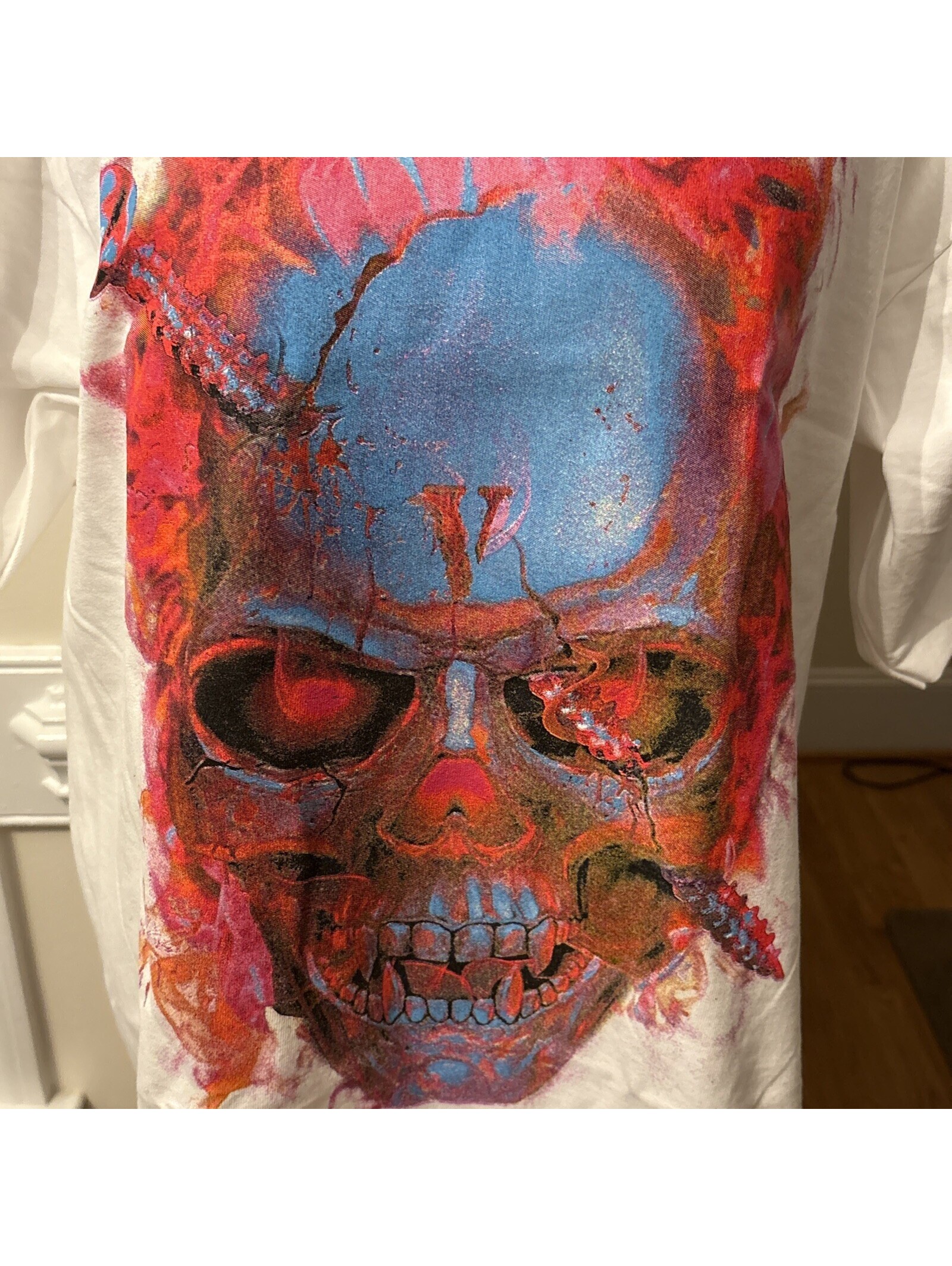 Vlone T Shirt Red Skull Certified Authentic Tag Inside Panel Large